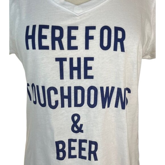 Supernova Graphic Tee Tshirt Womens XXL White Here For Touchdowns and Beer - Picture 5 of 7